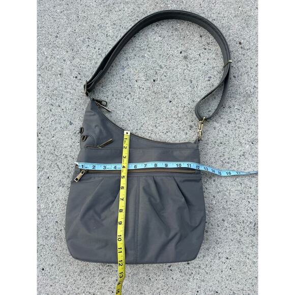 Travelon Anti-Theft Classic Crossbody bag/purse, RFID, Gray Canvas - Picture 3 of 10
